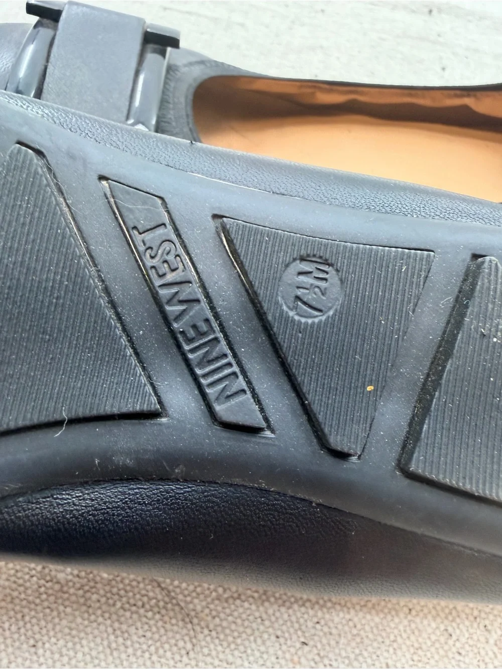 Nine West Black Buckle Ballet Flats